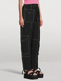 Light Slub High Waist Pocket Pants