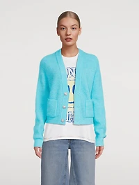 Soft Knit Cardigan With Crystal Buttons