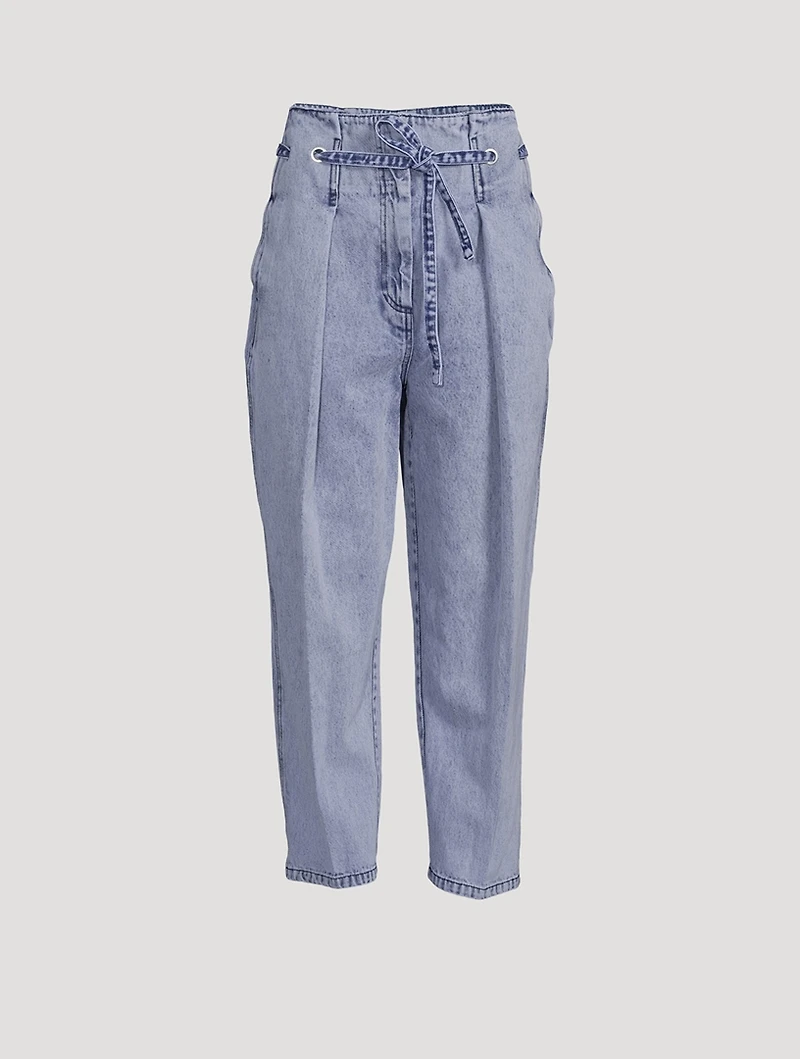 Drawstring Origami Tapered Jeans