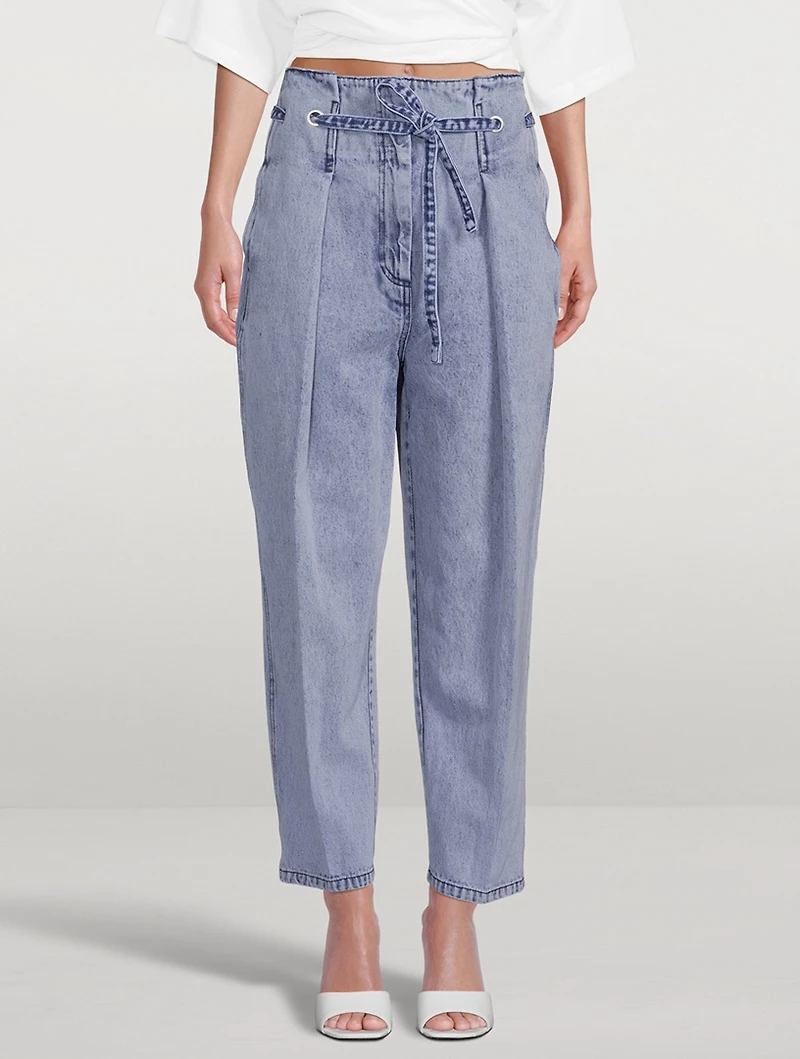 Drawstring Origami Tapered Jeans