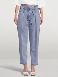 Drawstring Origami Tapered Jeans