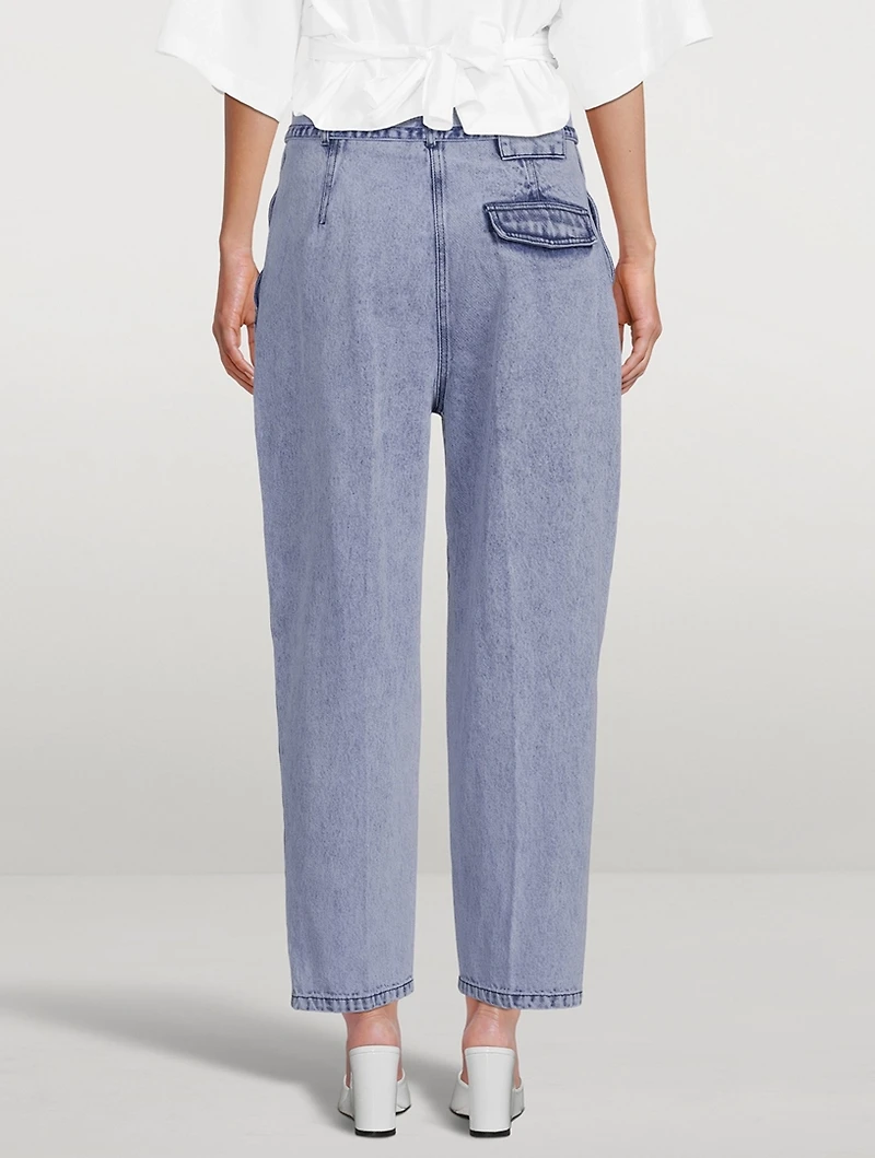 Drawstring Origami Tapered Jeans