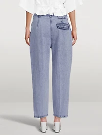 Drawstring Origami Tapered Jeans