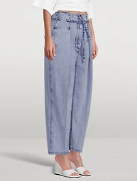 Drawstring Origami Tapered Jeans