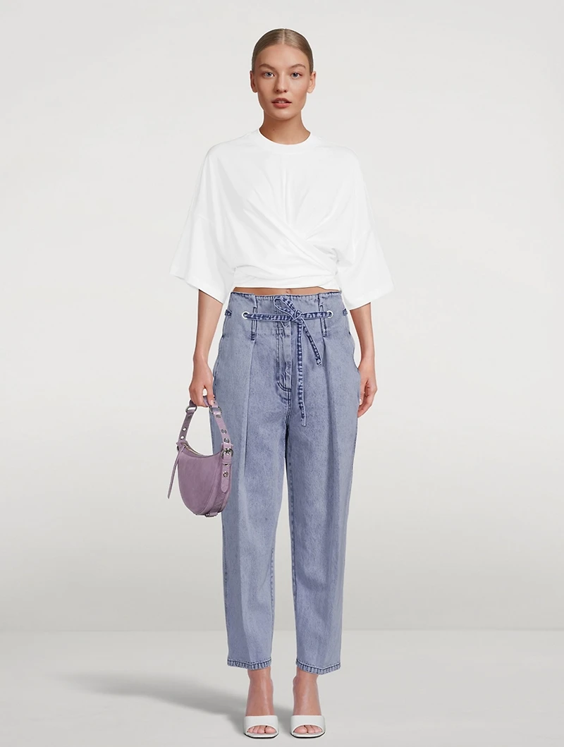 Drawstring Origami Tapered Jeans