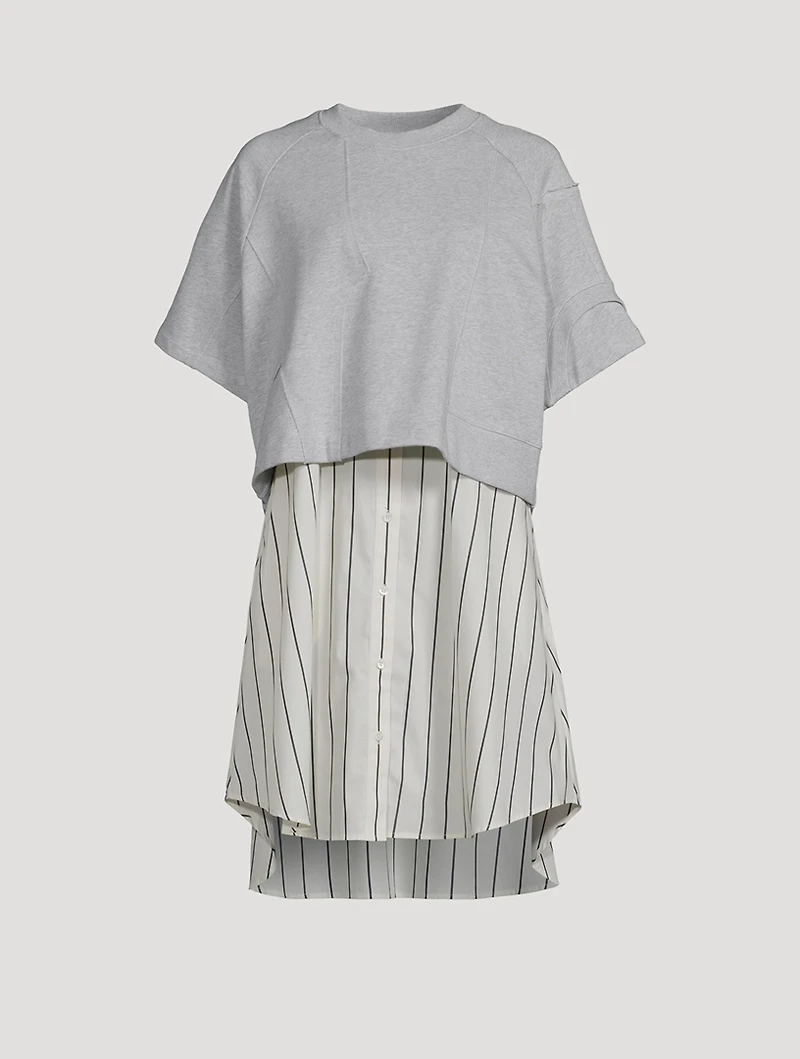 Patched Sweatshirt Combo Dress