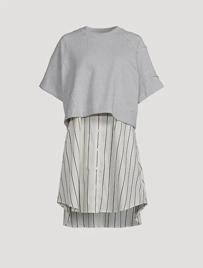 Patched Sweatshirt Combo Dress