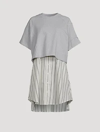 Patched Sweatshirt Combo Dress