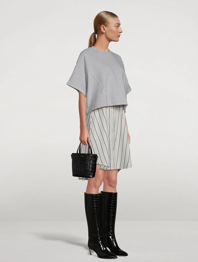 Patched Sweatshirt Combo Dress