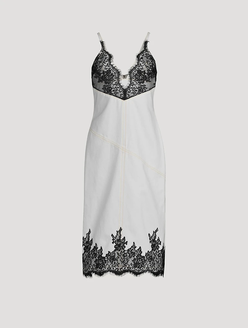 Stoned-Washed Denim Slip Dress