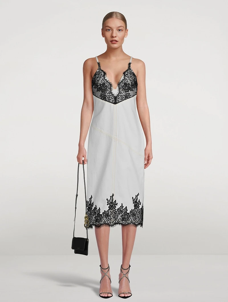 Stoned-Washed Denim Slip Dress