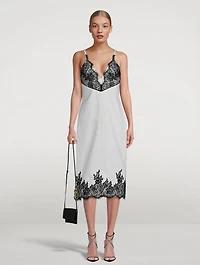 Stoned-Washed Denim Slip Dress