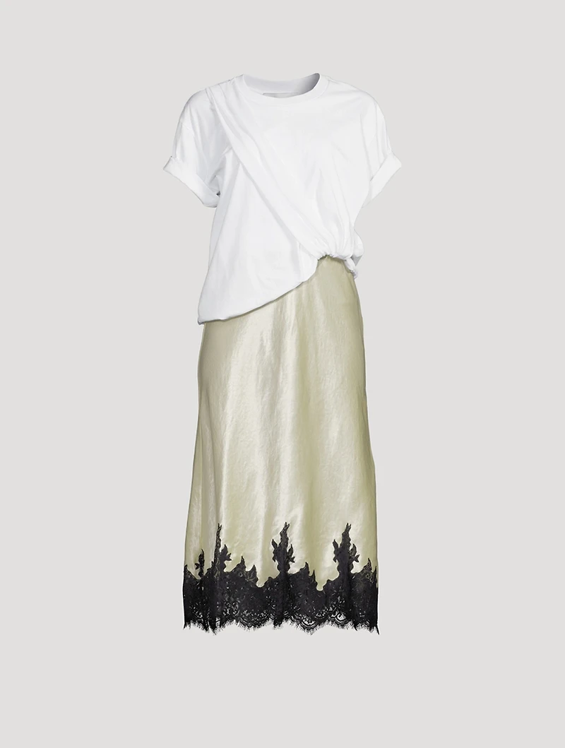 Draped T-Shirt Combo Dress