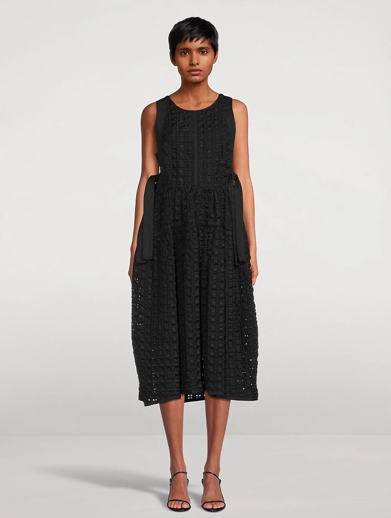 Taffeta Check Midi Dress