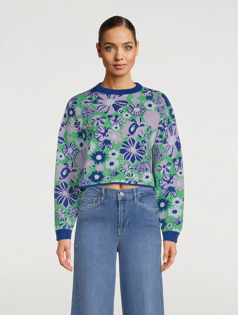 Mickey Floral Jacquard Sweater