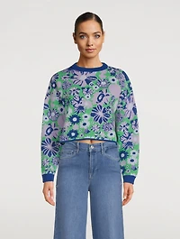 Mickey Floral Jacquard Sweater