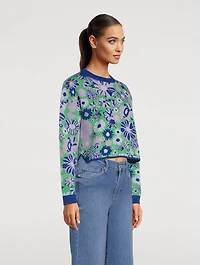 Mickey Floral Jacquard Sweater