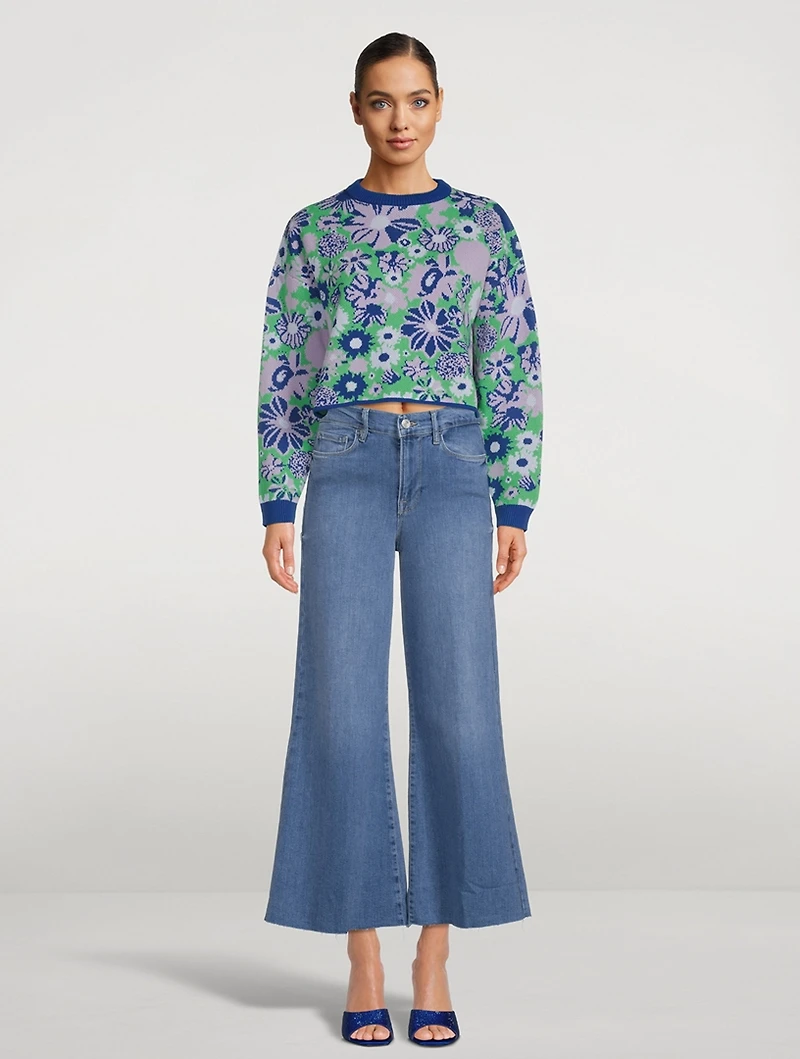 Mickey Floral Jacquard Sweater