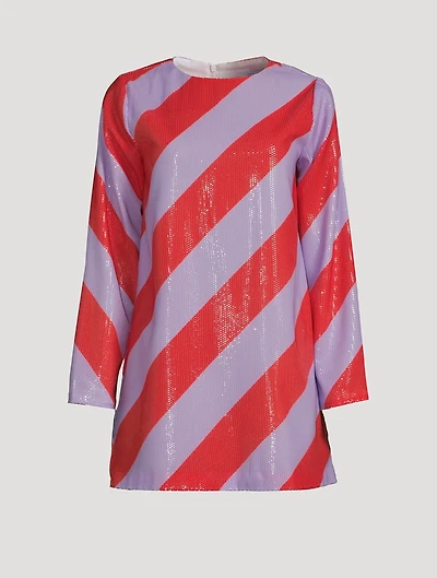 Tabitha Sequin Striped Mini Dress