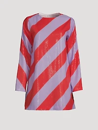 Tabitha Sequin Striped Mini Dress