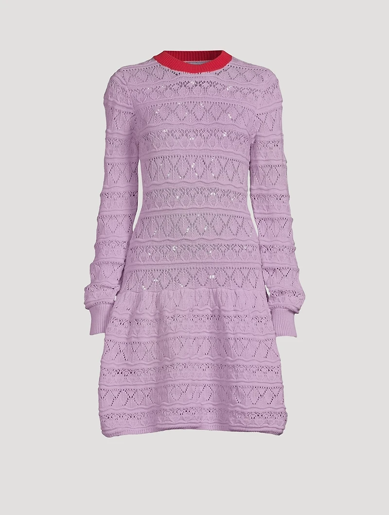 Danica Pointelle Knit Mini Dress