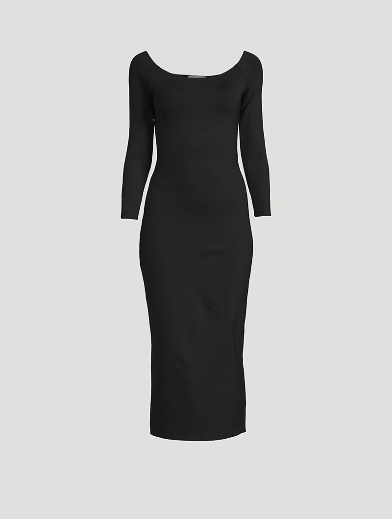 Coralinda Off-The-Shoulder Scuba Dress