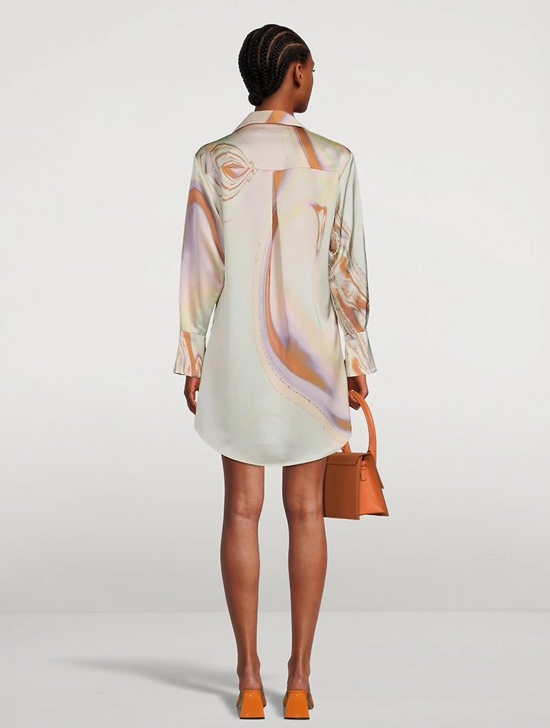 Roma Satin Shirt Dress