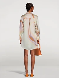 Roma Satin Shirt Dress