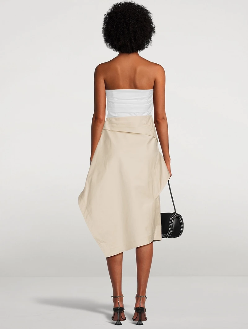 Jones Mixed-Media Midi Dress