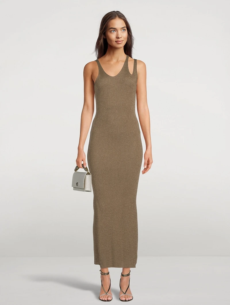 Ivette Metallic Rib Maxi Dress