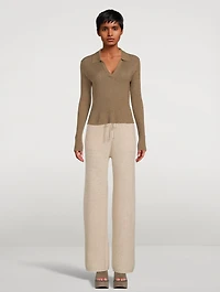 Tammy Metallic Rib Polo Shirt