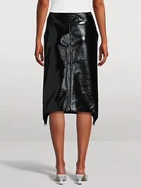 Suspenders Vinyl Midi Skirt