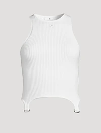 Suspenders Rib-Knit Tank Top