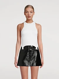 Suspenders Rib-Knit Tank Top