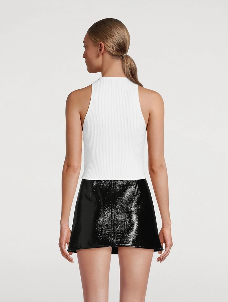 Suspenders Rib-Knit Tank Top