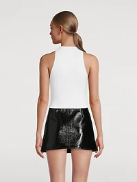 Suspenders Rib-Knit Tank Top