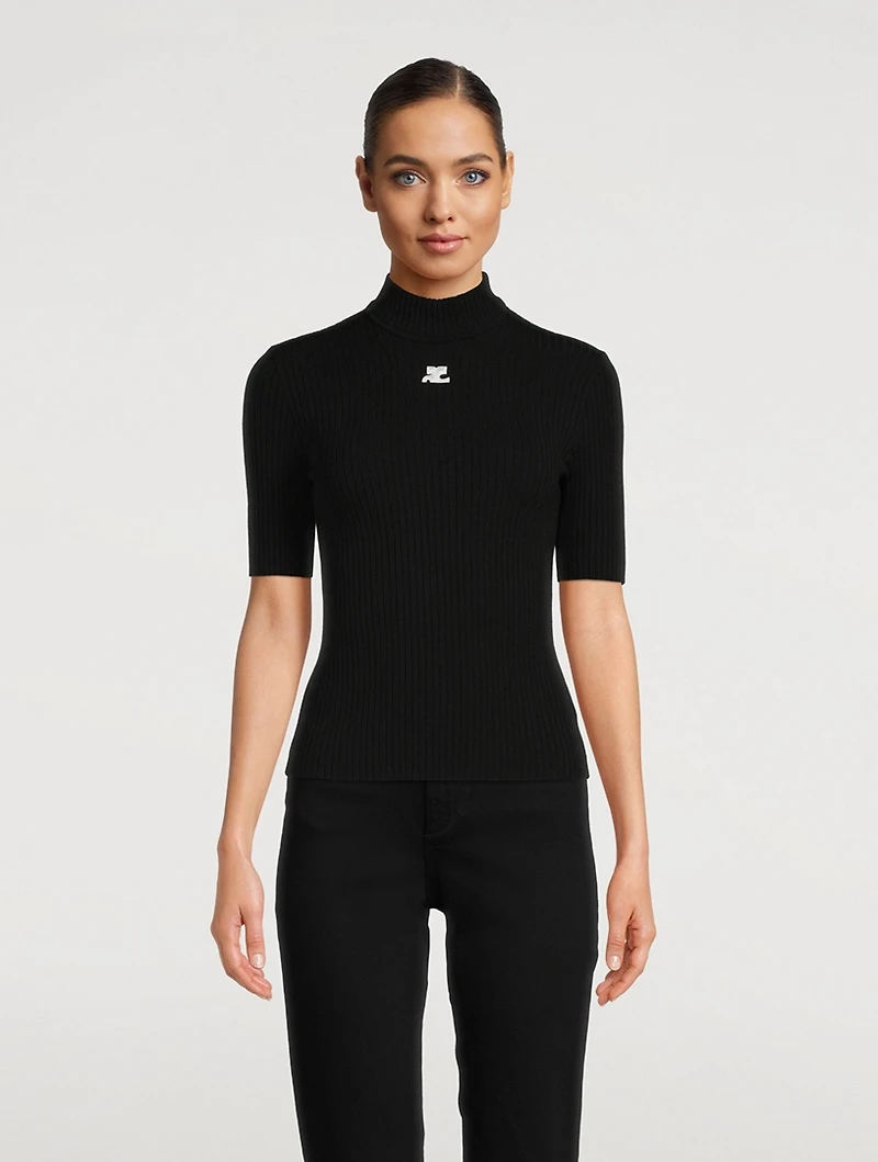Reedition Short-Sleeve Mockneck Sweater