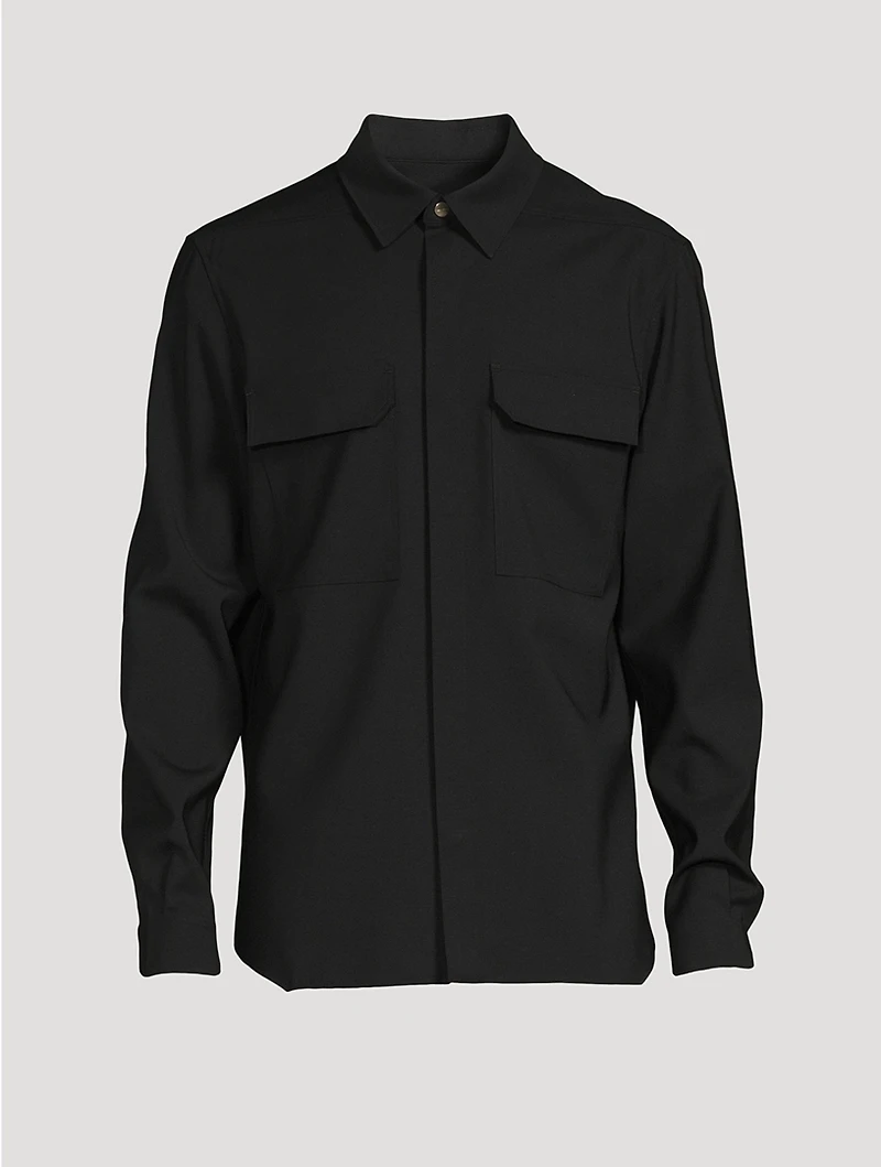 Wool Stretch Shirt Jacket