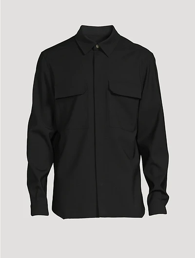 Wool Stretch Shirt Jacket