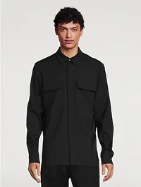 Wool Stretch Shirt Jacket