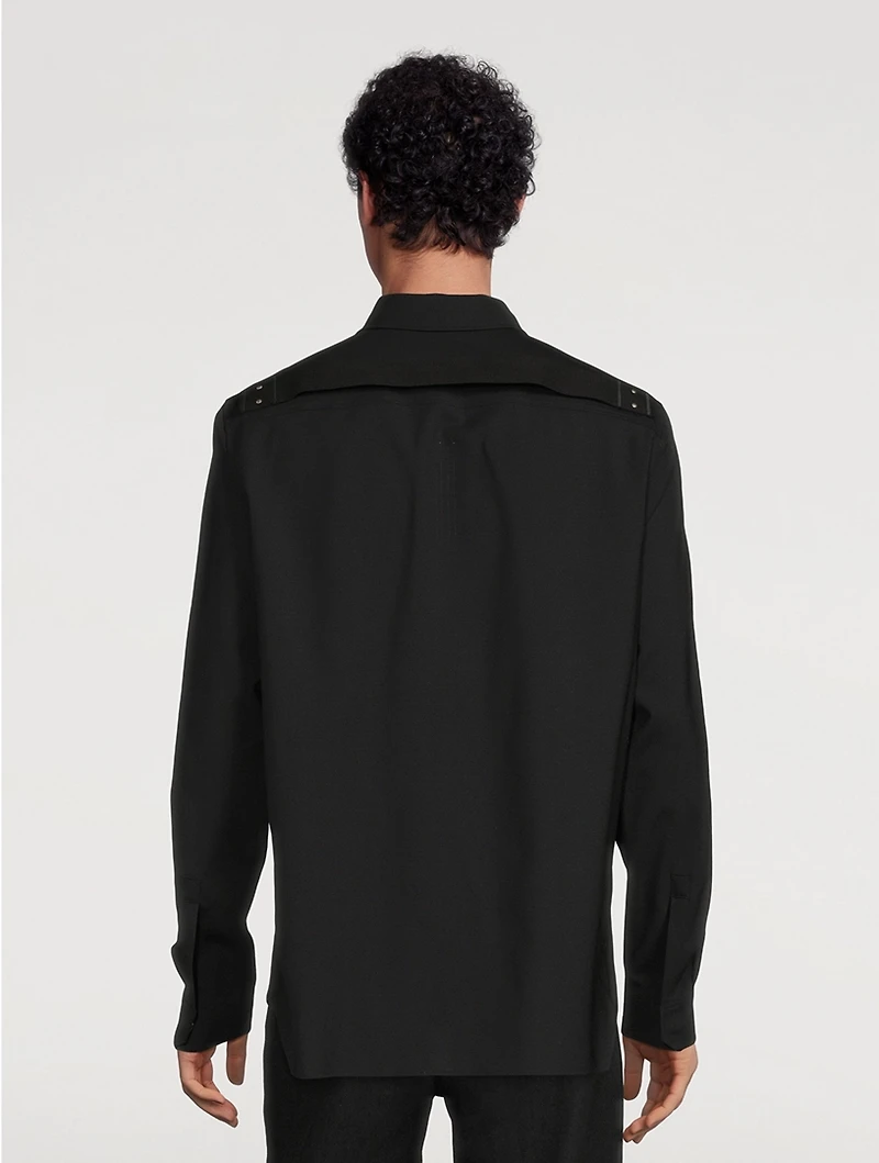 Wool Stretch Shirt Jacket