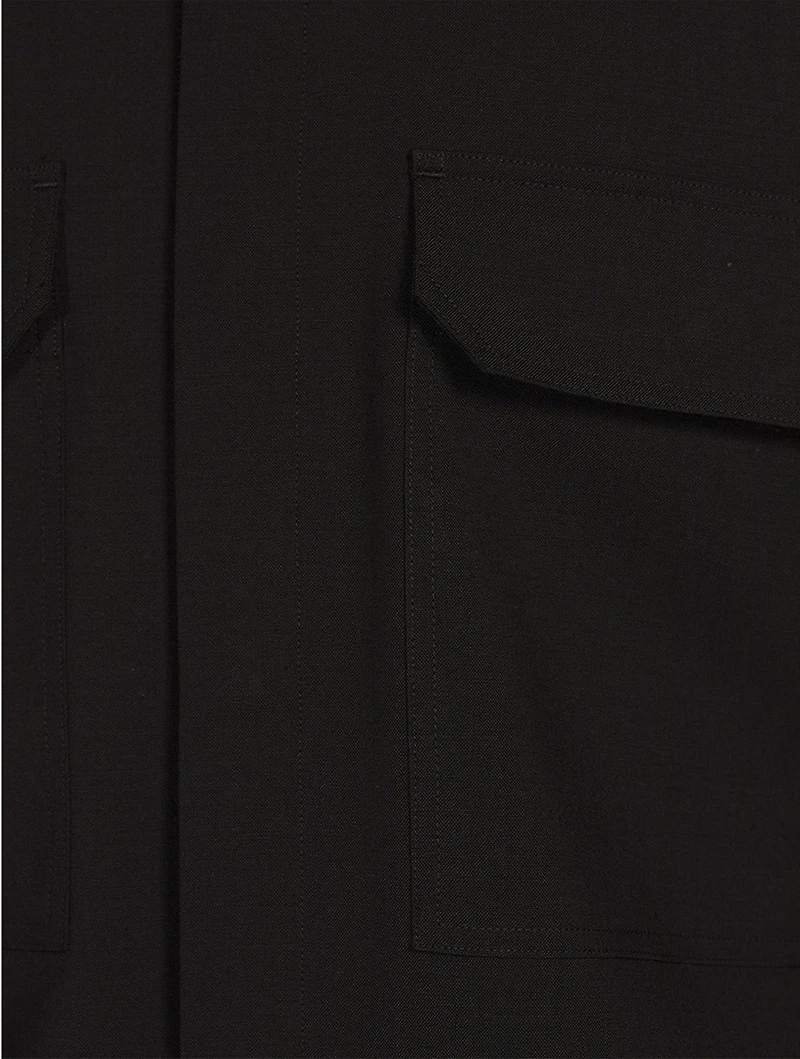 Wool Stretch Shirt Jacket