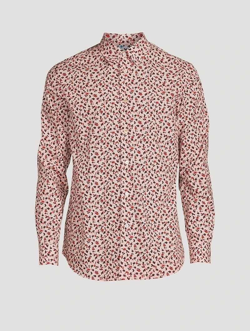 Cotton Long-Sleeve Shirt Floral Print