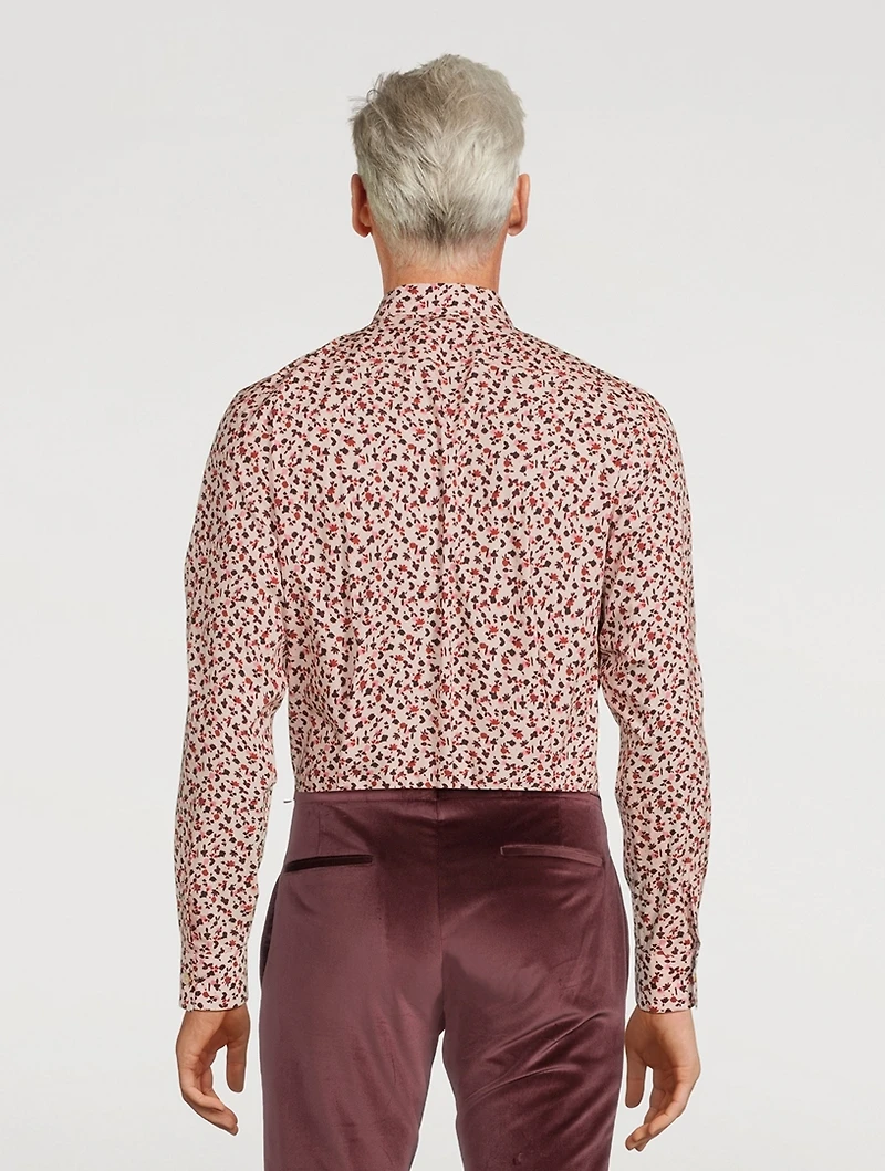 Cotton Long-Sleeve Shirt Floral Print