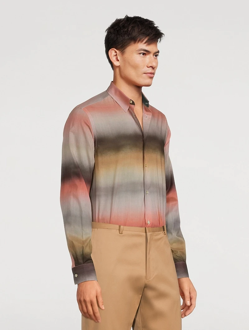 Cotton Shirt Untitled Stripe Print