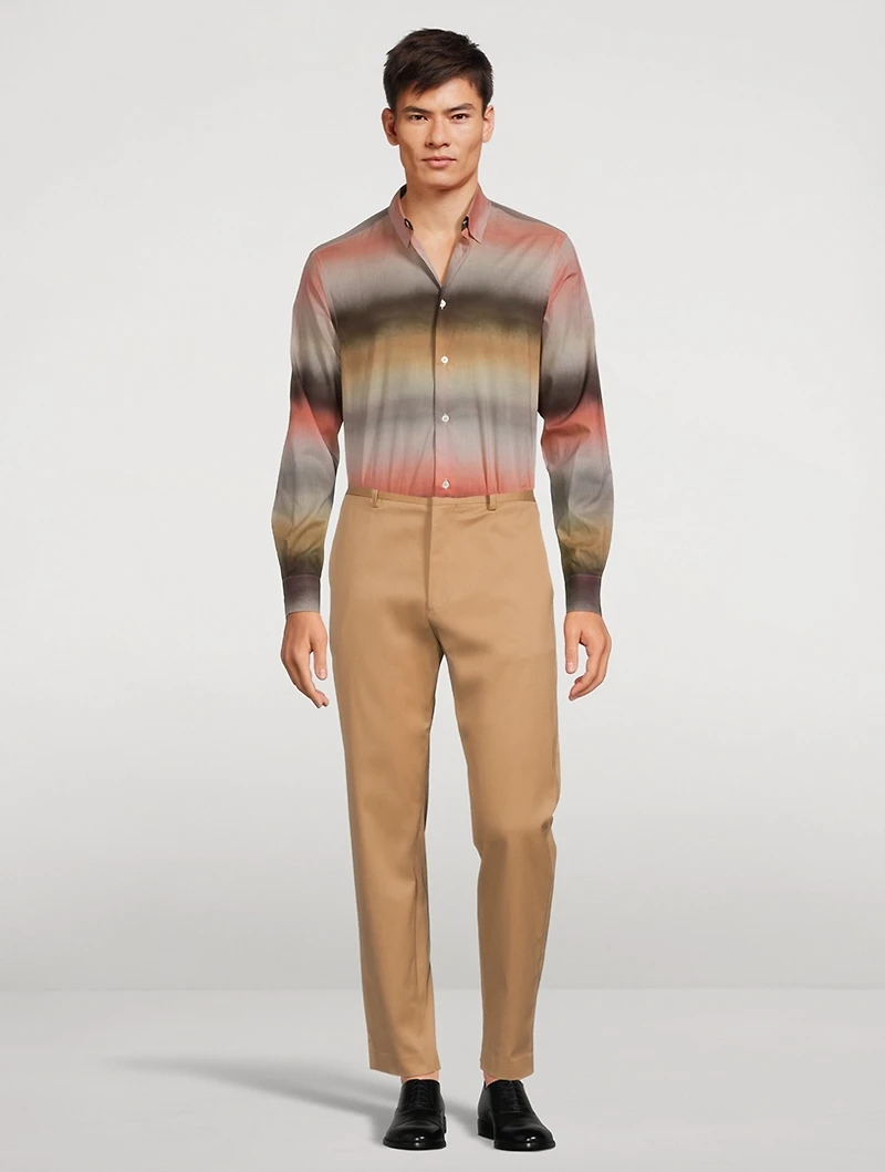 Cotton Shirt Untitled Stripe Print