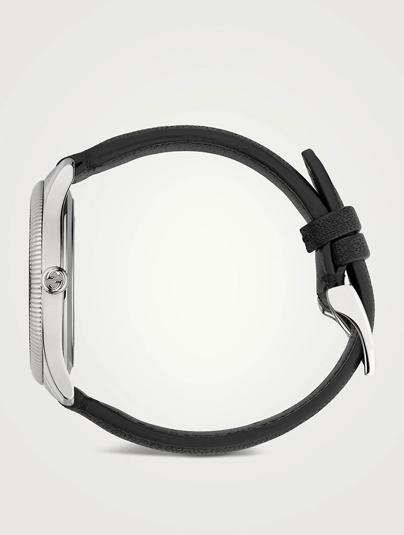 G-Timeless Slim Leather Strap Watch