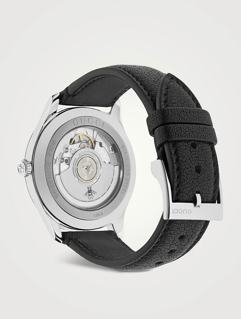 G-Timeless Slim Leather Strap Watch