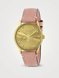 G-Timeless Slim Leather Strap Watch