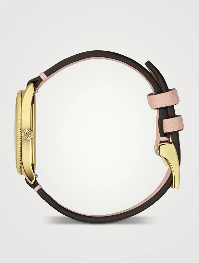 G-Timeless Slim Leather Strap Watch